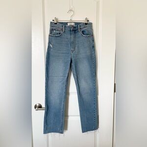 Abercrombie & Fitch Curve Love Ulta High Rise Ankle Straight Jean
